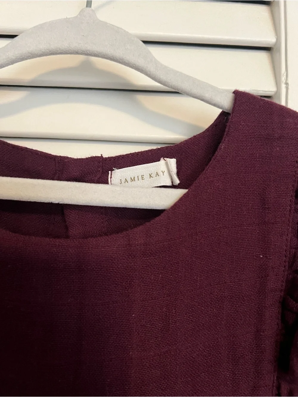 Jamie Kay Girls' Ruffled Long-Sleeve Dress in Plum
